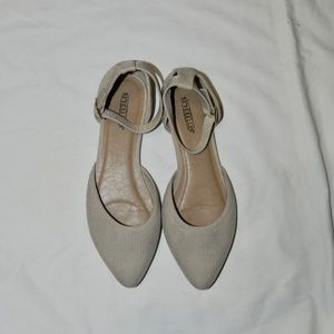 Seychelles Plateau Beige Flats Ankle Strap